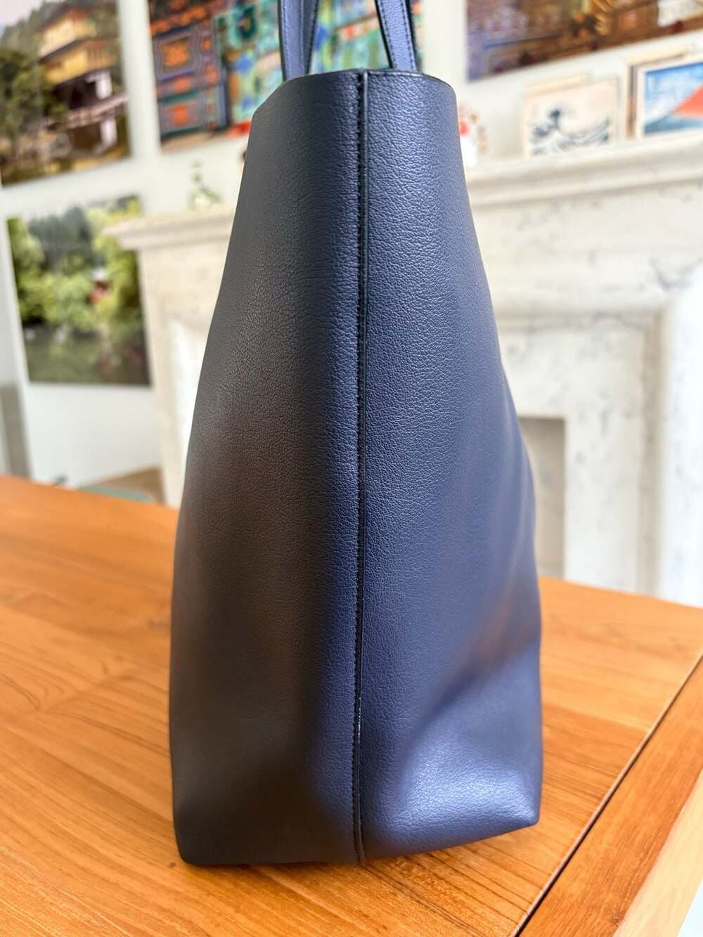 Saint Laurent East West Shopping Tote in Navy Blue Like New - Picture 5 of 16